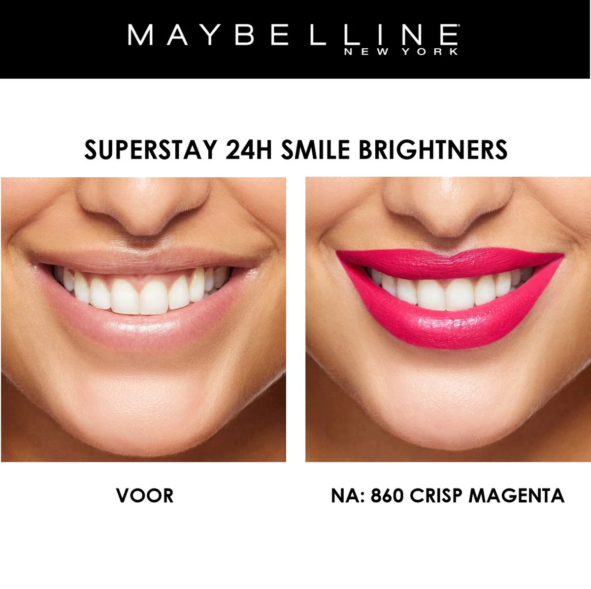 Maybelline SuperStay 24H Smile Brighters Lippenstift - 860 Crisp Magenta - Roze - Langhoudend - Afbeelding 7