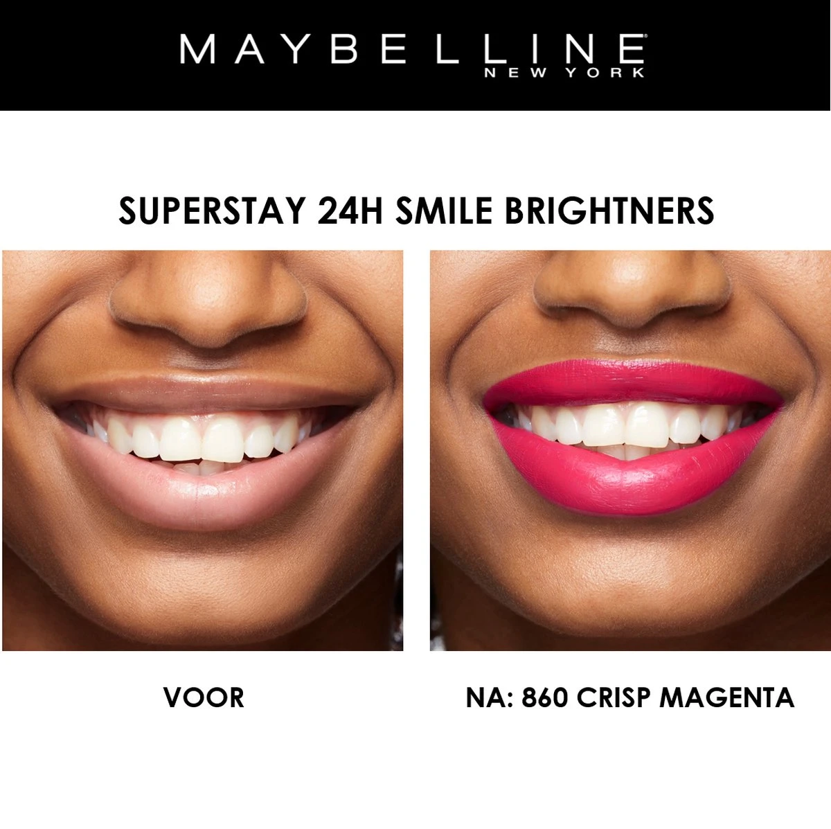 Maybelline SuperStay 24H Smile Brighters Lippenstift - 860 Crisp Magenta - Roze - Langhoudend - Afbeelding 8