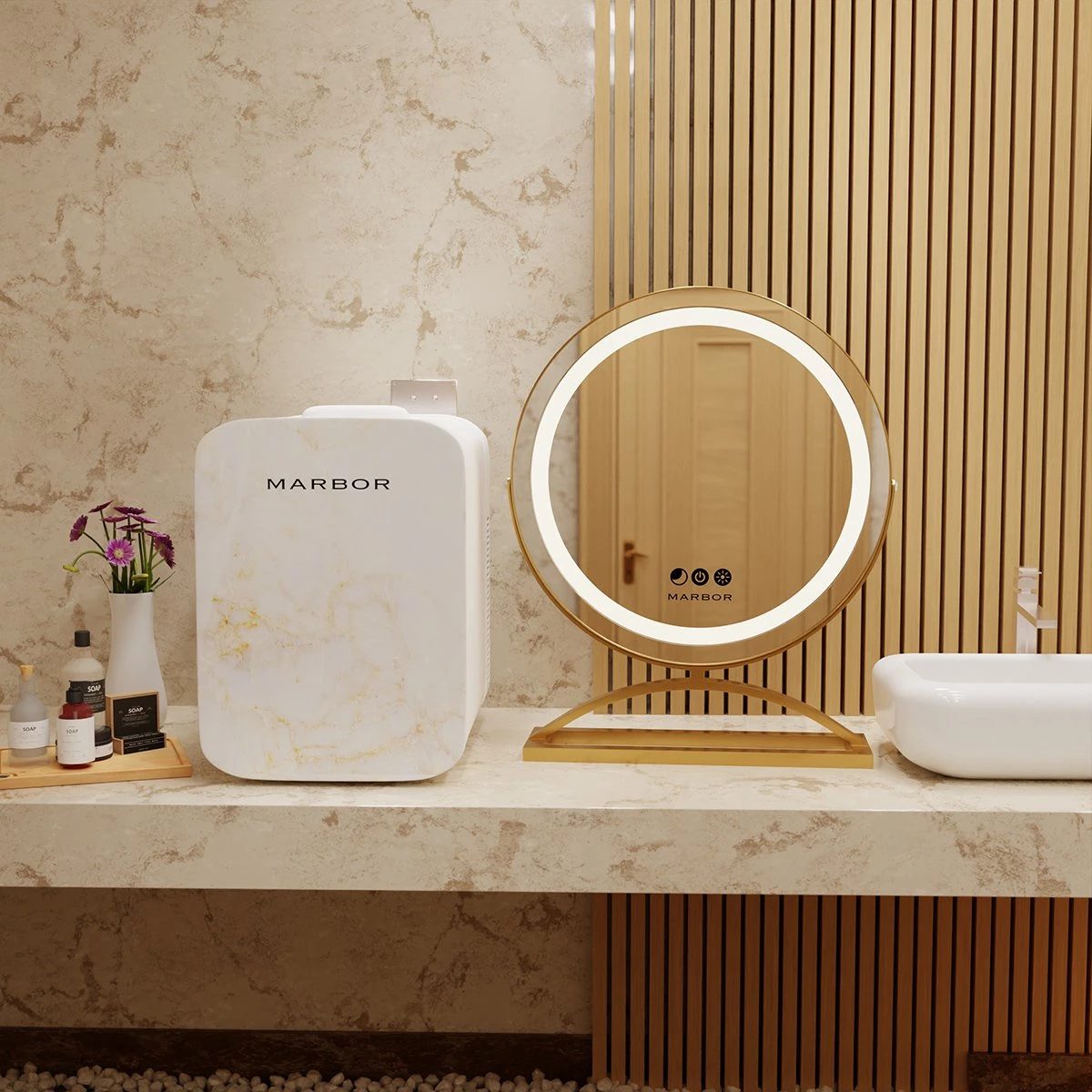 Marbor Make Up Spiegel Met LED Verlichting - Goud - Hollywood Mirror - Afbeelding 4