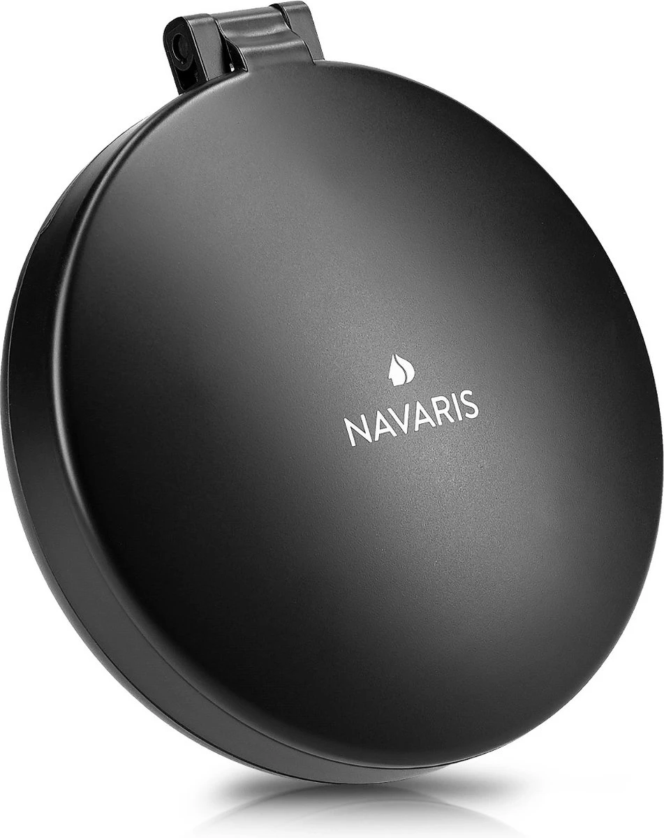 Navaris 1x/5x Vergrotende Make-up Spiegel - Compacte Opvouwbare Kap- En Reisspiegel - Led-verlichte Dubbelzijdige Make-upspiegel - Zwart - Afbeelding 4